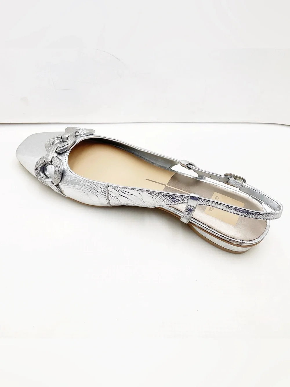 🆕{Dolce Vita} Ramano Crinkle Metallic Silver Slingback Flats